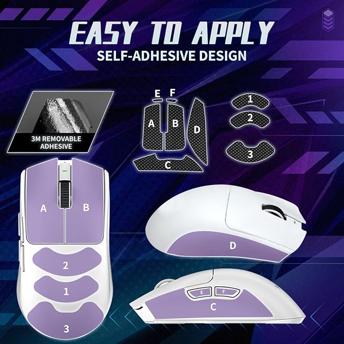 TALONGAMES Mouse Anti Slip Grip Tape Compatible with Razer Viper V3 Pro/Viper V4 Pro Gaming Mouse, Palm Sweat Absorption, Thin 0.5mm, Cut to Fit, Easy to Apply, Mouse Skin