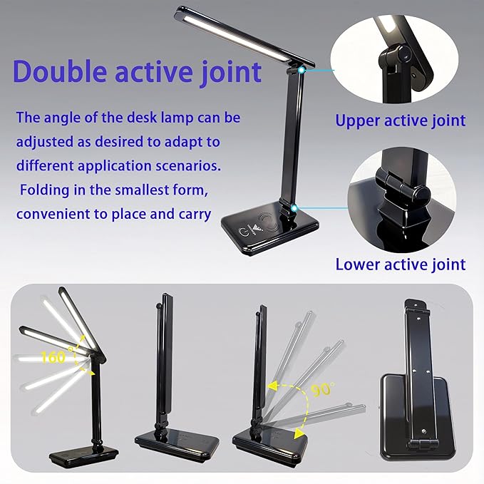 Battery lamp, Battery Operated Desk lamp, Rechargeable Desk lamp, Battery Operated lamp Black, Lithium Battery 2000MAH,Battery Powered Desk lamp，Battery Powered Work Light Study Table lamp