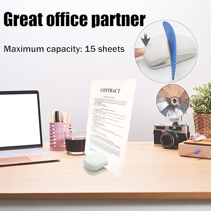 Portable Paper Holder Stand for Desk, Paper Stand for Desk When Typing, Document Holder, Compact Reading Clip Holder, A4 Clamp for Office Typing Reading (Blue)