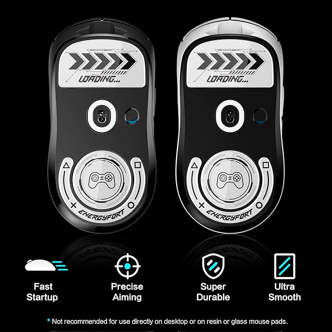 MOSHOU Glass Mouse Skates for Logitech G Pro X Superlight, Consistent Controllable Glide Polished 2.5D Curved Edge Superfast Gaming Mouse Feet Durable Sole (White)