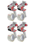 Mr. Pen- Heavy Duty Packing Tape Dispenser Gun, 2 Inch, 4 Pack with 4 Clear Tape Rolls, Handheld Tape Gun for Moving, Shipping, Sealing Boxes & Packaging