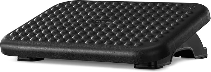 Navaris Adjustable Footrest - Under Desk Foot Rest for Office or Home - 2 Heights Adjustable with Removable Feet (10 cm and 12.5 cm) - 0 to 18 Degree Angles
