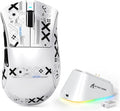 MAMBASNAKE Attack Shark V3 PRO 62g Superlight Wireless Gaming Mouse,RGB Charging Dock,BK52820 Tri-Mode BT/2.4G Wireless/Wired Mouse with Grip Tape,25000DPI,5 Programmable Buttons for Pc/Mac,White PRO