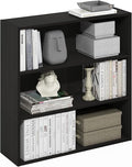 Furinno PASIR Book Shelf, 3-Tier Bookshelf with Open Storage Shelf, Standing Bookcase, 9.3 x 31.3 x 31.5, Easy Assembly, for Living Room, Bedroom, Home Office, Espresso