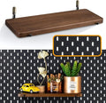 Walnut Color Pegboard Shelf, Pegboard Accessories, Wooden Pegboard Shelves with Pegboard Hooks, Compatible with IKEA Skadis Pegboard