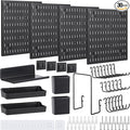 acDesign Pegboard Organizer, 4Pcs Metal Peg Board Panels with 26Pcs Peg Board Organizer Accessories for Walls Tool Organization