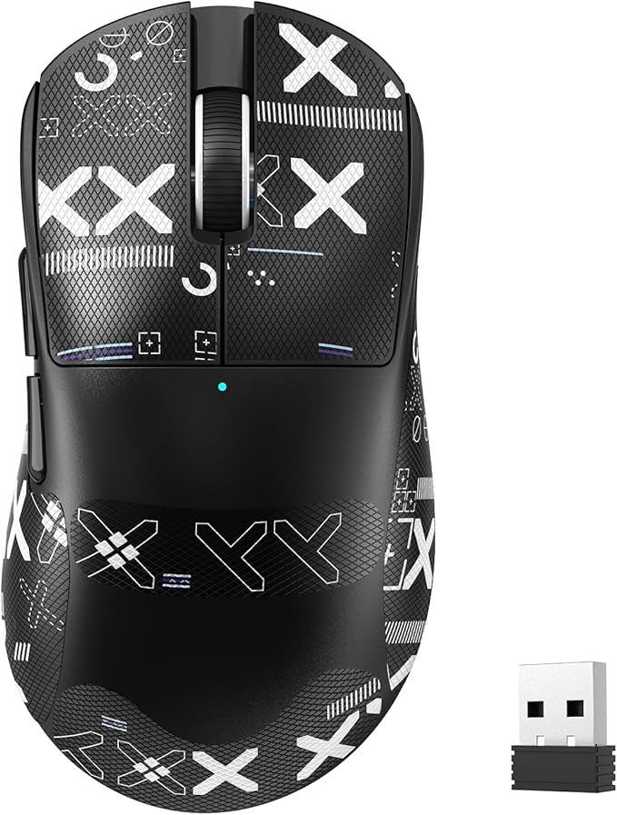 ZIYOU LANG×Magic-Refiner X2 Lightweight Wireless Gaming Mouse,Tri-Mode(2.4G/Wired/BT),25K DPI,PAW3311 Optical Sensor,1000Hz Polling Rate,500mAh,69g Ergonomic Mice for Medium-Large Hands-Black&Sticker