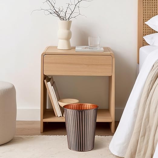 Monarch Abode Ridge Embossed Metal Desk Wastebasket – Antique Copper