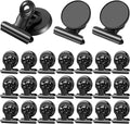 24Pack Strong Fridge Magnets Magnetic Clips Bulldog Clips Perfect for Refrigerator Whiteboard Magnets Photo Displays Home School Use Magnets for Whiteboard Heavy Duty Magnetic Clips(Black)
