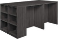 Regency Legacy Stand Up 2 Desk/Storage Cabinet/Lateral File Quad with Bookcase End- Ash Grey