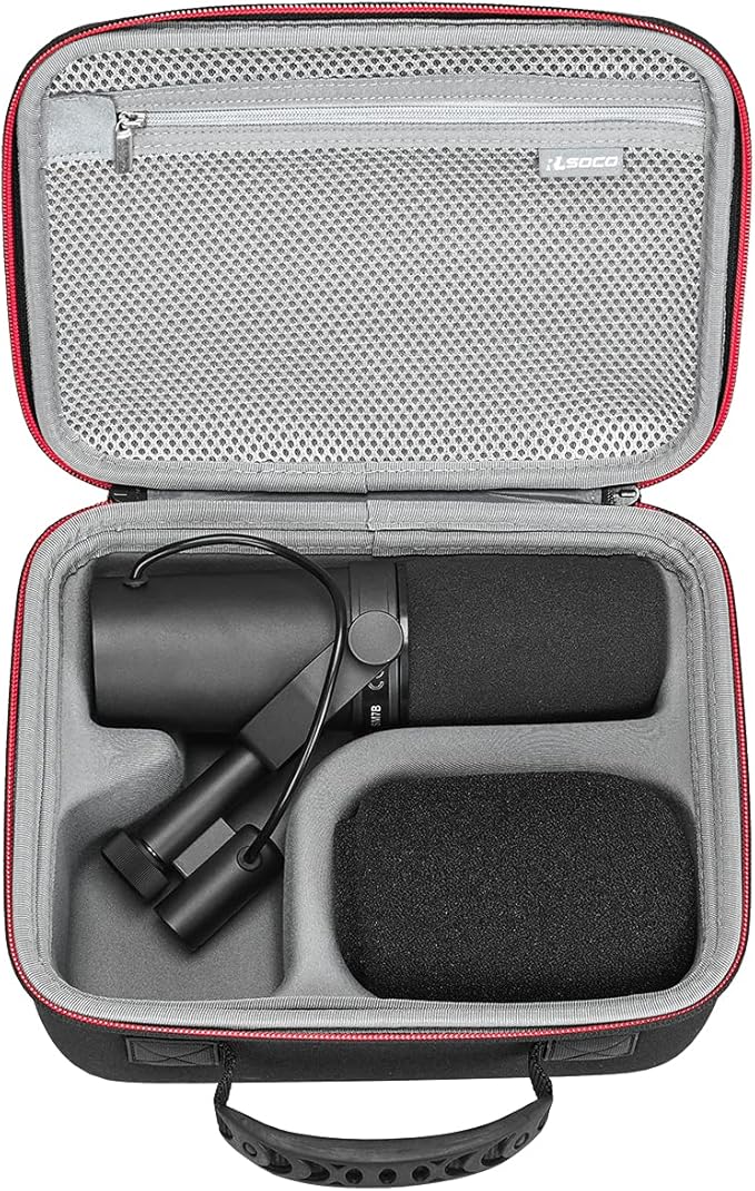 RLSOCO Hard Case Compatible With Shure MV7X / MV7+ / MV6 / MV7 / MV7i Podcast Dynamic Microphone & Shure SM7B / SM7dB Vocal Dynamic Microphone