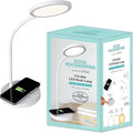 OttLite Good Housekeeping Circular LED Desk Lamp with Wireless Charging - Designed to Reduce Eyestrain - Adjustable Neck Desk Lamp for College Dorm Room, Crafting, Reading, 3 Color Modes