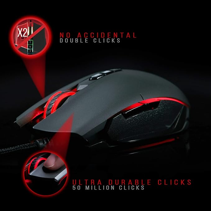 Bloody SP80 Optical Switch Gaming Mouse - Fastest Mouse Switch in Gaming - Enthusiast Grade Gaming Sensor - 8 Programmable Buttons - Non-Slip Rubberized Texture - Black - 16,000 FPS