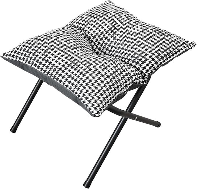 Foldable Foot Rest Stool for Under Desk or Sofa - Office Footrest Ottoman, Portable Leg Rest for Home & Office (Houndstooth)