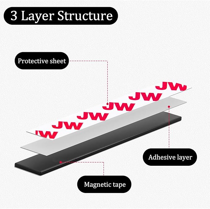 Magnetic Tape, 15 Feet × 1/2 Inch Magnet Tape with Adhesive Backing, Magnetic Strip Ideal for Classroom Projects, Crafts, and Home Organization