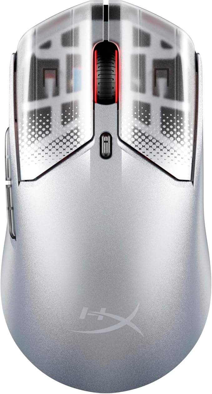 HyperX Pulsefire Haste 2 S – Wireless Gaming Mouse for PC – 64g, Magnesium Alloy Shell, Rechargeable li-ion Battery, 26K Sensor, Dual Wireless, Glass Skates, Silver