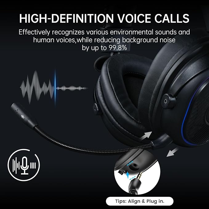 EKSA 2.4GHz Wireless Gaming Headset for PS5,PC,PS4,Switch,Mobile,Mac, Bluetooth Gaming Headphones with Microphone, RGB, 30ms Latency, 50H Battery, USB & Type-C Ultra, PC Wired Gaming Headset for Xbox
