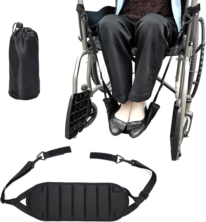 Wheelchair Footrest Hammock, Adjustable Hanging Foot Sling for Foot Rest Replacement, Wheelchair Accessories Leg Rest Support Strap