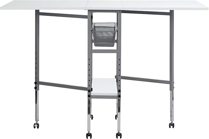 Sew Ready Hobby and Cutting Table, Arts and Crafts Table with 2 Mesh Storage Drawers