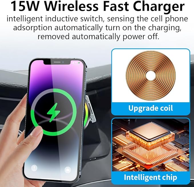 Car Magnetic Phone Mount for Honda Accord 2013 2014 2015 2016 2017 Auto Interior Accessories Best Cellphone Holder Fast 15W Wireless Charger Cell Phones Charging Screen Stand Vehicle Accessory