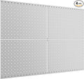 TORACK 4 PCS 12"x16" Metal Pegboard Panels for Garage, Workbench, Shop, Tool Organizer Peg Board with 1/8" & 1/4" Holes, Modular Wall-Mounted Pegboard for Pegboard Hooks (Grey)