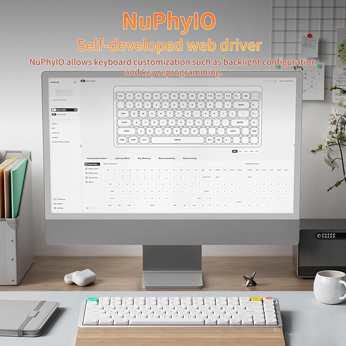 nuphy Air75 V3 Hot Swappable Wireless Mechanical Keyboard, 84 Keys 75% Custom Low Profile Keyboard with Knob, RGB Backlit, Gasket Mounted, Support Bluetooth/2.4GHz/USB-C,Black-Brown Nano