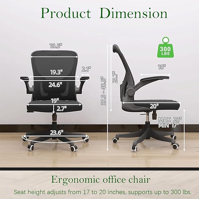 balmstar Ergonomic Office Chair Desk Chair - Mesh Computer Chair with 360° Swivel Wheels, Adjustable 90-130° Recline & Lumbar Support for Home Office, Supports up to 300lbs (07Black)