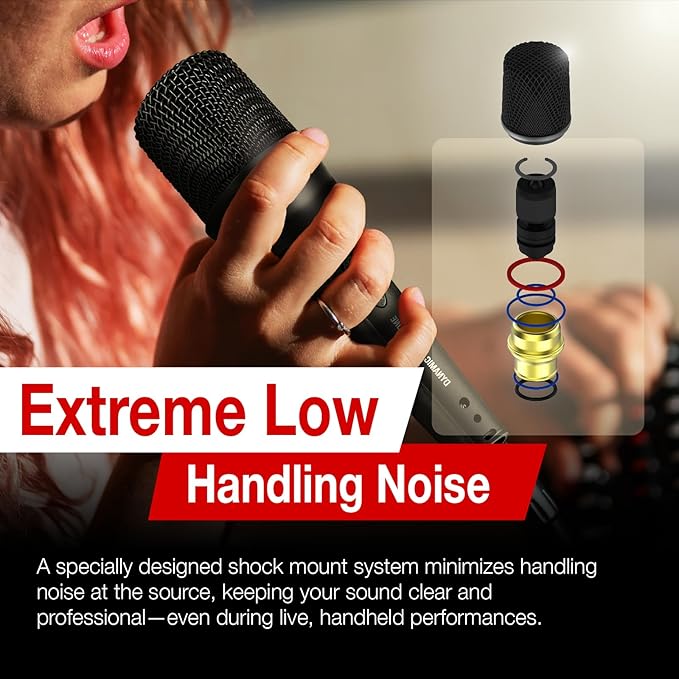 Superlux Professional Dynamic Vocal Microphone Wired for Singing, Premium Directional Sound Capture with Low Handling Noise & 23ft XLR Audio Cable, Live Stage, Podcasts, Karaoke & Studio Recording
