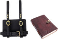 Lord of Battles Adventurer's Book or Diary Holder Handcrafted from Genuine Leather 13x18cm (Leather Journal with Black Holder)