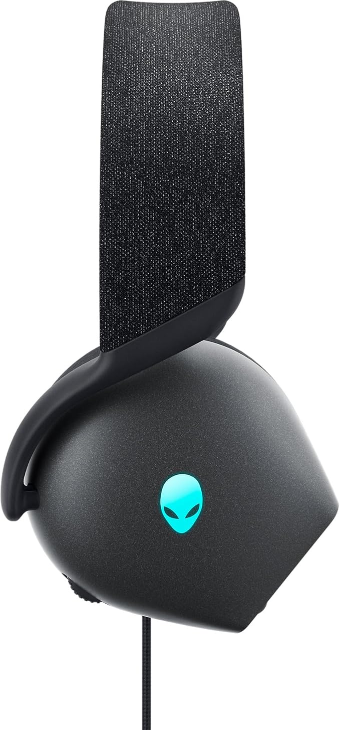 Alienware AW520H Wired Gaming Headset - Dolby Atmos, Unidirectional, AlienFX 16.8 Million RGB Colors, Microphone Mute, Volume On-headset Controls, 40mm Hi-Res Certified - Dark Side of the Moon