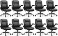 Leather Office Chair, PU Home Computer Desk Chairs with Ergonomic Back Support, 360°Swivel Free，Small Gaming Chair with Wheels and Adjustable Armrests, for Short People Use