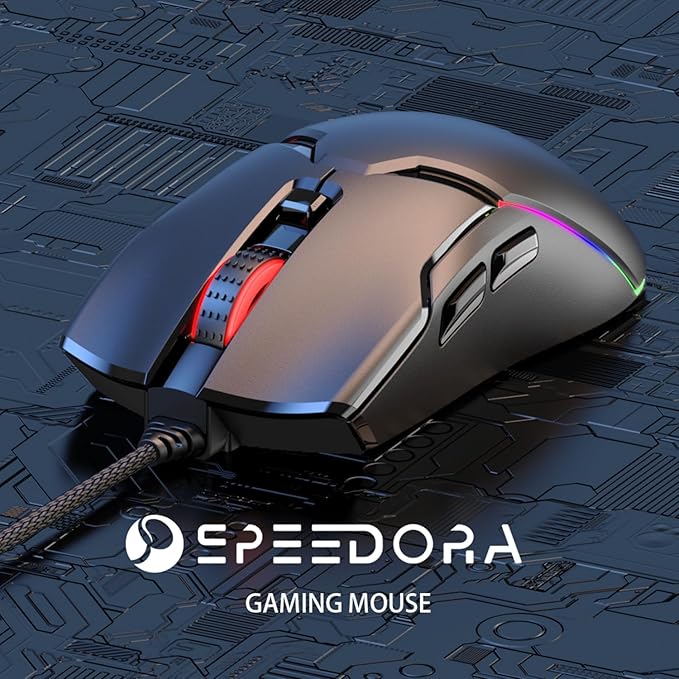 Wired Ergonomic Mouse,Gaming Mouse All Keys are editable, 12 Backlit Modes,8000 DPI Wired Optical Mouse,Software Supports DIY Keybinds Button for Gamer Bigger and Office
