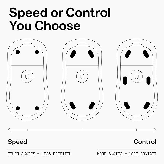 Wallhack PTFE Dot Silent Mouse Skates | Premium Universal Skates for Gaming Mice | Ultra-Smooth Glide on Cloth & Glass Pads | Customize Speed & Control | Fast, Easy to Apply | Black 7mm x 7mm