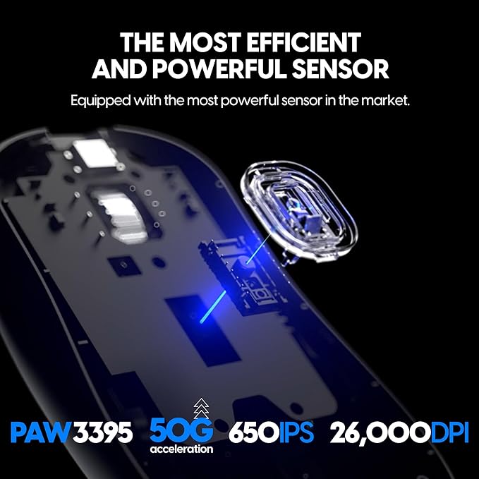 Pulsar Gaming Gears - X2H eS Wireless Gaming Mouse, Symmetrical, Optical Switch, OLED Display, Driverless, PAW3395 Sensor, 100H Battery, 4K dongle Included (Medium, Black) (Renewed)