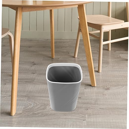 Ultra Slim Trash Can Large Capacity Open Top Waste Container for Home Office Bathroom and Under Sink Grey Small Garbage Bin for Quick Disposal