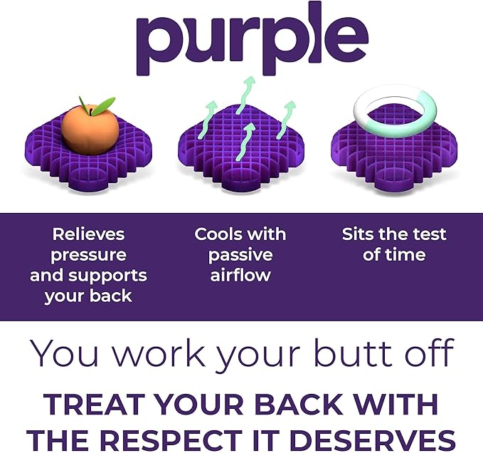 Purple Double Seat Cushion and Back Cushion Bundle