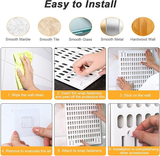 Aupekro 27 Pcs Pegboard Combination Kit, White Peg Boards Wall Organizer Panels, Pegboard Combination Wall Organizer Kit for Office, Nursery & Home Storage (6 Pegboards & 21 Accessories)