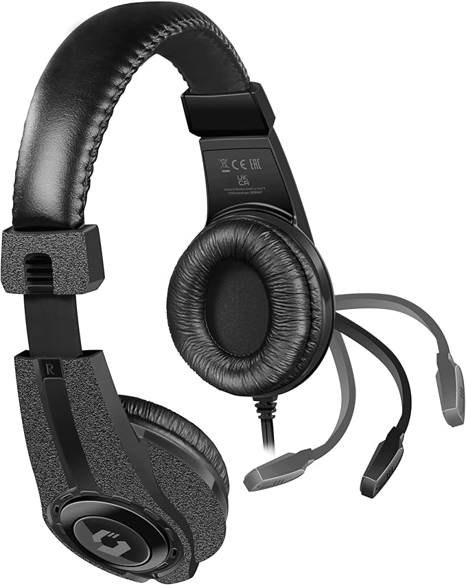 Speedlink LEGATOS Gaming Headset Wired - Lightweight Headset with Microphone and Cable Remote Control, Compatible with PC, PS5, PS4, Xbox, Switch, 3.5 mm Jack Plug with Y Adapter, Black
