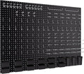 INCLY 226PCS Metal Pegboard Wall Organizer, 48x36 Inch Black Peg Board Panels Tool Organizer Kit with Hooks Bins and Cups, Peg Board Storage System for Garage Workbench Shed
