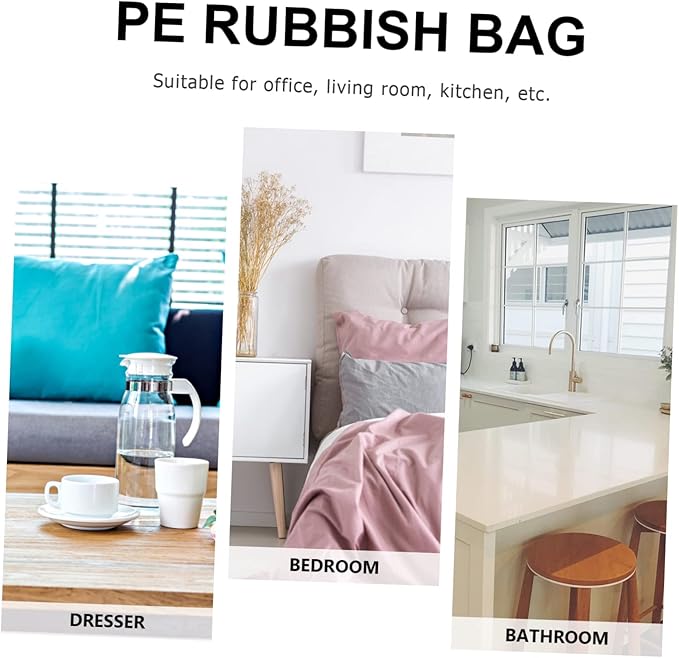 Gatuida 180pcs Desktop Trash Can Pe Rubbish Bags Small Wastebasket Bags Lid Slim Garbage Bin