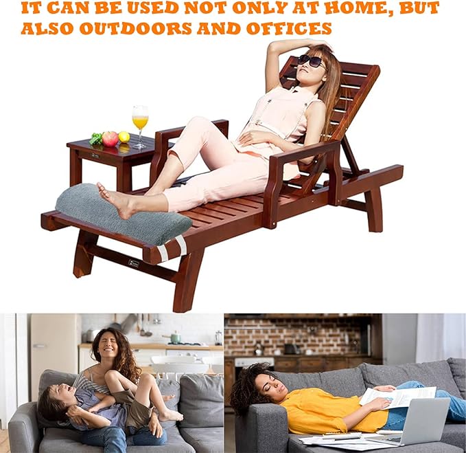 S-SNAIL-OO Recliner Leg Rest Cushion Sofa Footrest Pillow (23 x 10 x 2 in) Multi Purpose Half Moon Foot Pillow Under Knee Pillow for Leg, Neck, Waist, Ankle Support (2Pcs, Brown)