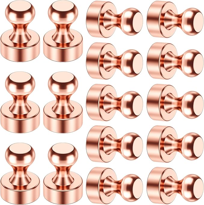 16 Pcs Fridge Magnets, Refrigerator Magnets, Small Strong Magnets, Whiteboard Magnets for Fridge, Magnetic Push Pins for Locker, Kitchen Decor and Accessories, Office, Classroom Organization