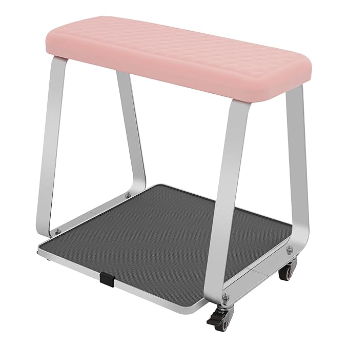 Pedicure Foot Rest for Nail Tech Nail Salon, Nail Stand,PU Leather Foot Nail Stand Rest for Home and Salon Use Pedicure Station (Pink)