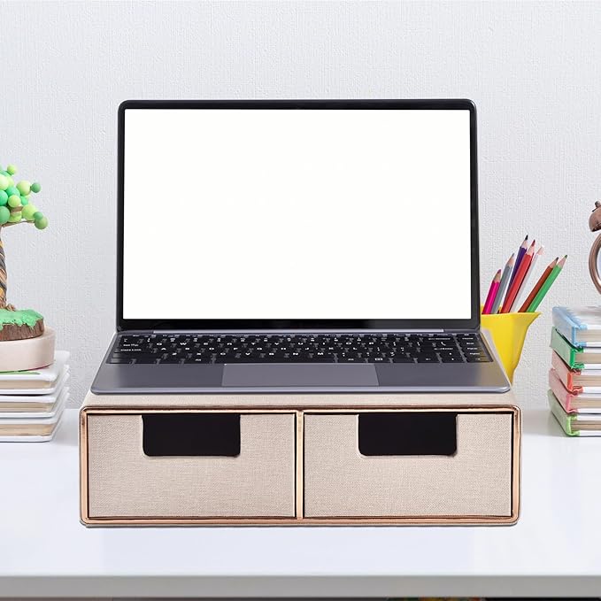 Stackable Desk Drawer Organizer,Dressing table organizer for Jewelry/Cosmetics,Coffee Maker Display holder and Storage Box for Home office,Beige