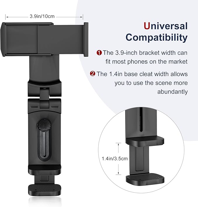 2 Pack Universal Airplane Travel Phone Holder: Travel Essentials Phone Mount for Desk with Multi-Directional 360 Degree Rotation, Travel Accessories Must Haves Phone Holder for Flying, Table