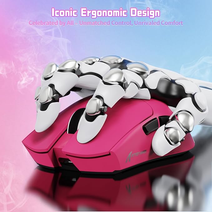 ATTACK SHARK X11SE Lightweight Wireless Gaming Mouse, 59g Tri-Mode BT/2.4G Wireless/Wired Gaming Mouse, PixArt PAW3311 Gaming Sensor, 22000 DPI, Office Mice for PC/Xbox/Win/Mac (Magenta)