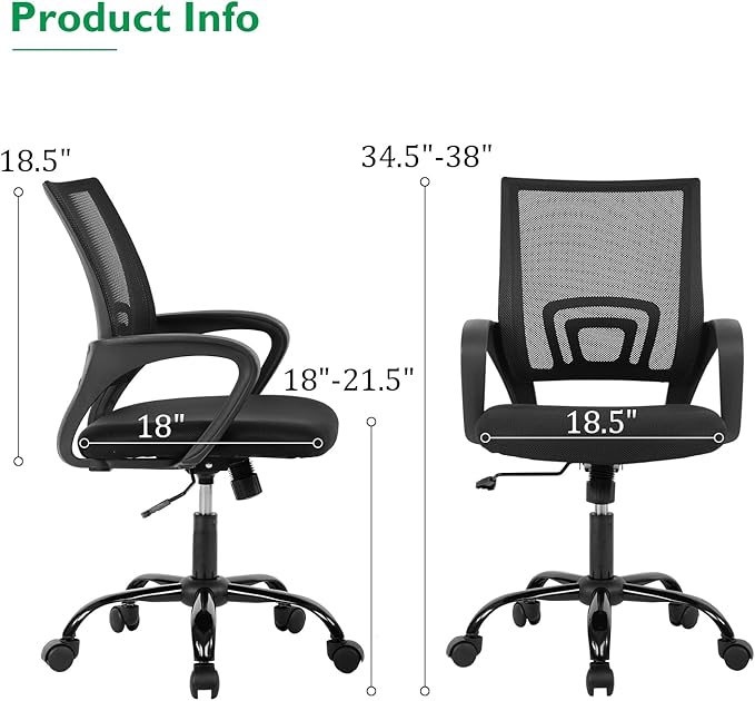 PayLessHere 32 Inch Home Office Desk and Chair Set,32 Inch Computer Desk with Ergonomic Height Adjustable Office Chair for Home Office,White&Black
