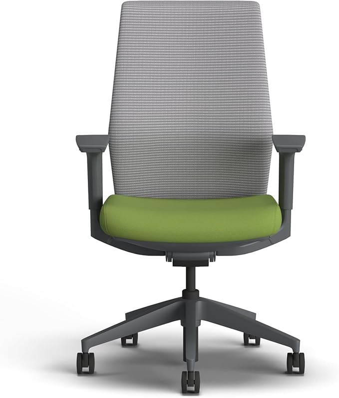 HON Cipher Mesh Office Chair, Standard Cylinder, Height Adjustable Arms, Office Chair with Lumbar Support, Titanium Mesh, Charcoal Frame, Pear