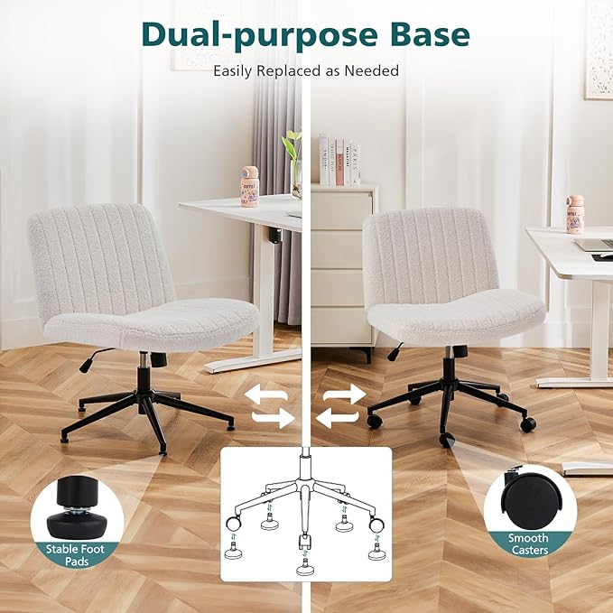 OLIXIS Wide Criss Cross Swivel Desk Chair – Brown