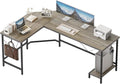 Mericonia 50 inch Large L Shaped Desk, Simple Corner Gaming Desk with CPU Stand & Hooks, Computer Desk for Home, Bedroom & Office Workspace, Grey